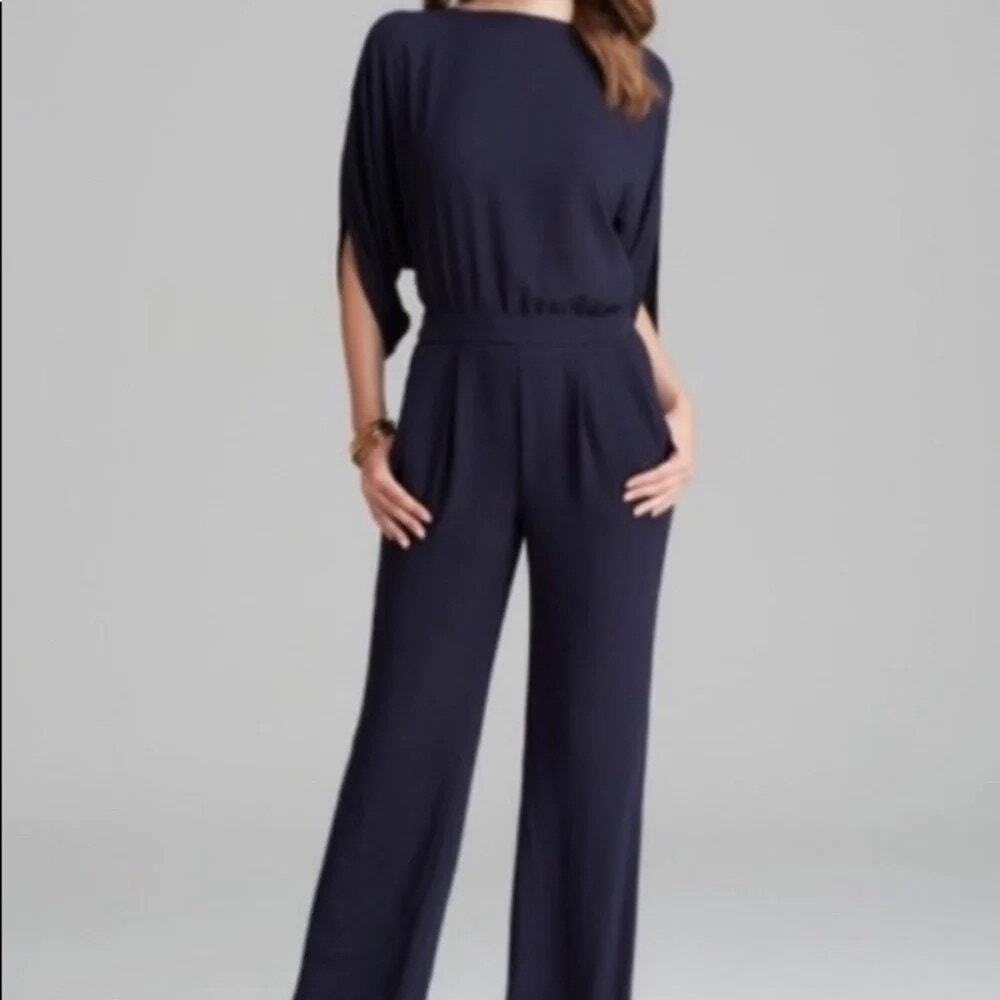 Diane Von Furstenberg Dezi Black Jumpsuit pants